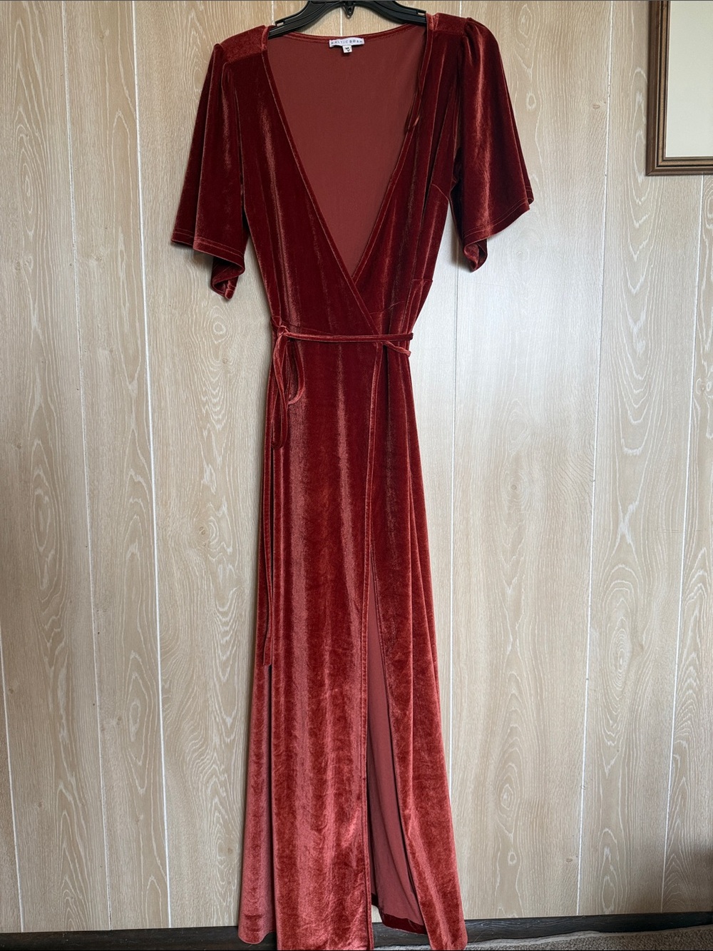 Baltic Born Rust Velvet Wrap Maxi Dress